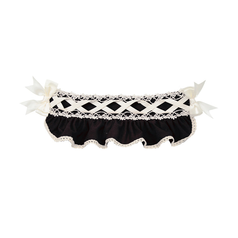 Retro volume frill jumper skirt set