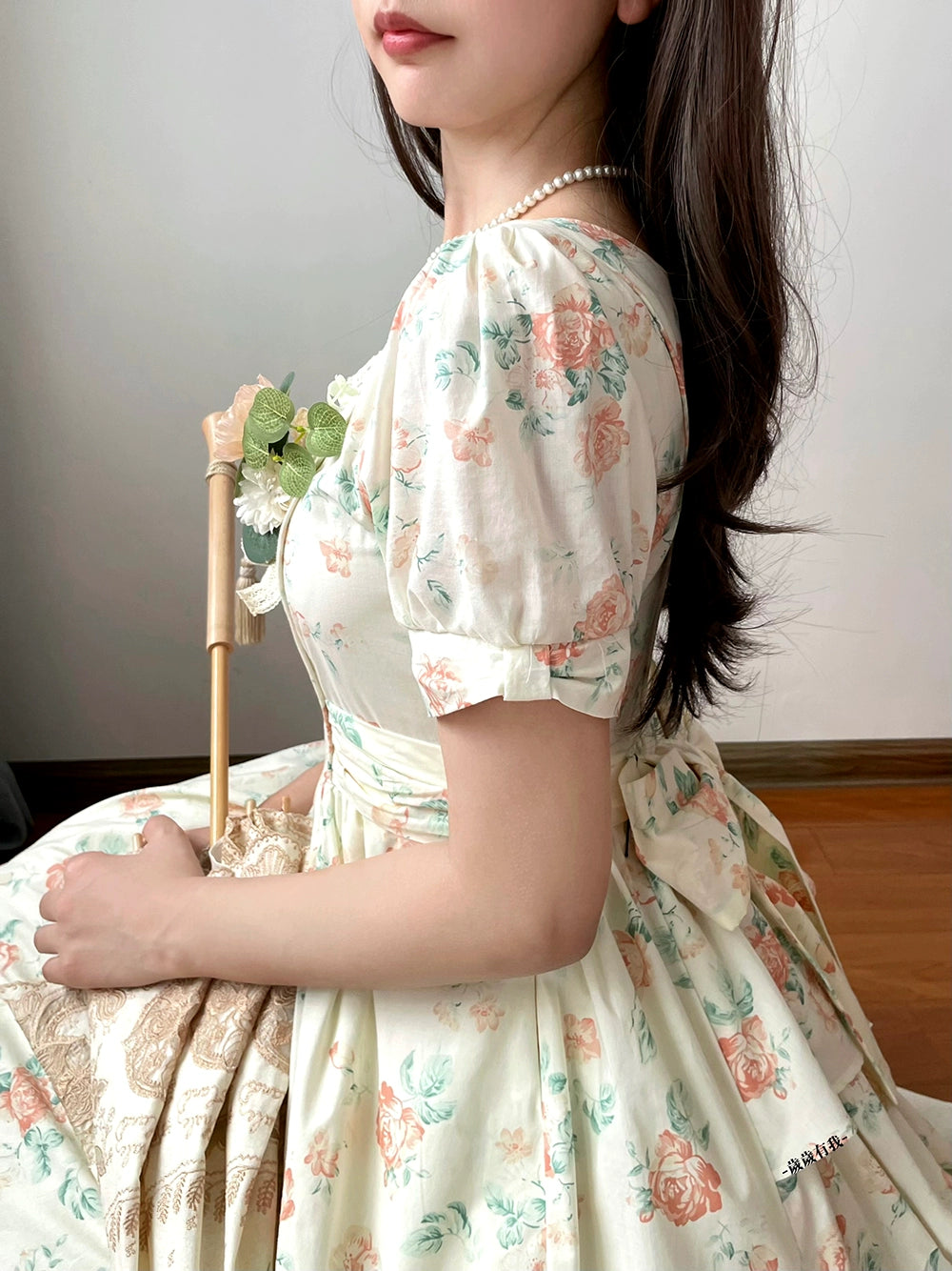 【予約販売】Rose Song ヴィンテージデザイン半袖ワンピース