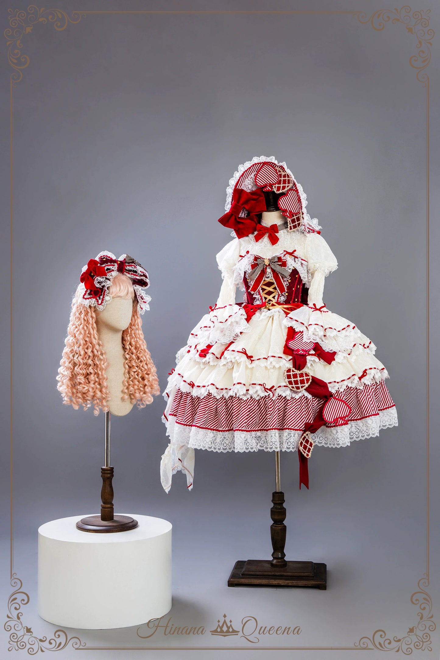 【新色・受注予約8/8まで】Dream Alice ラグジュアリーセットアップ／クイーンレッド／ショート丈