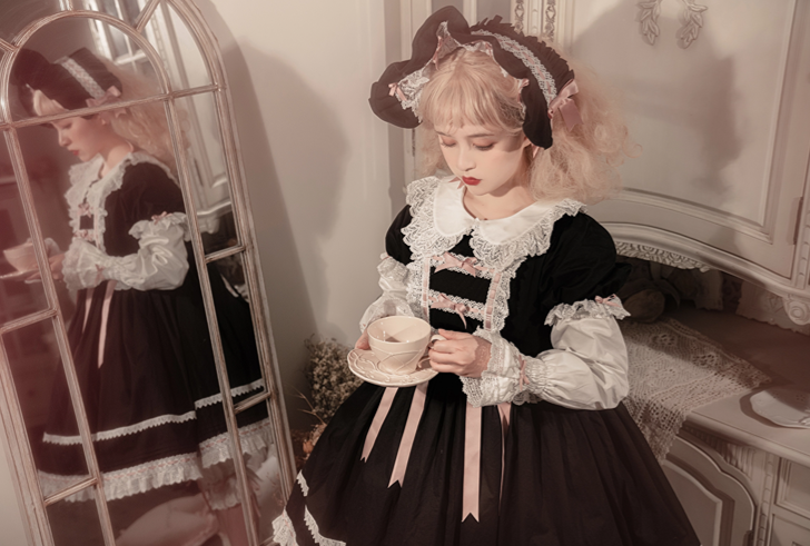【受注予約5/21まで】Laura's Doll 付け袖付ワンピース・全5色