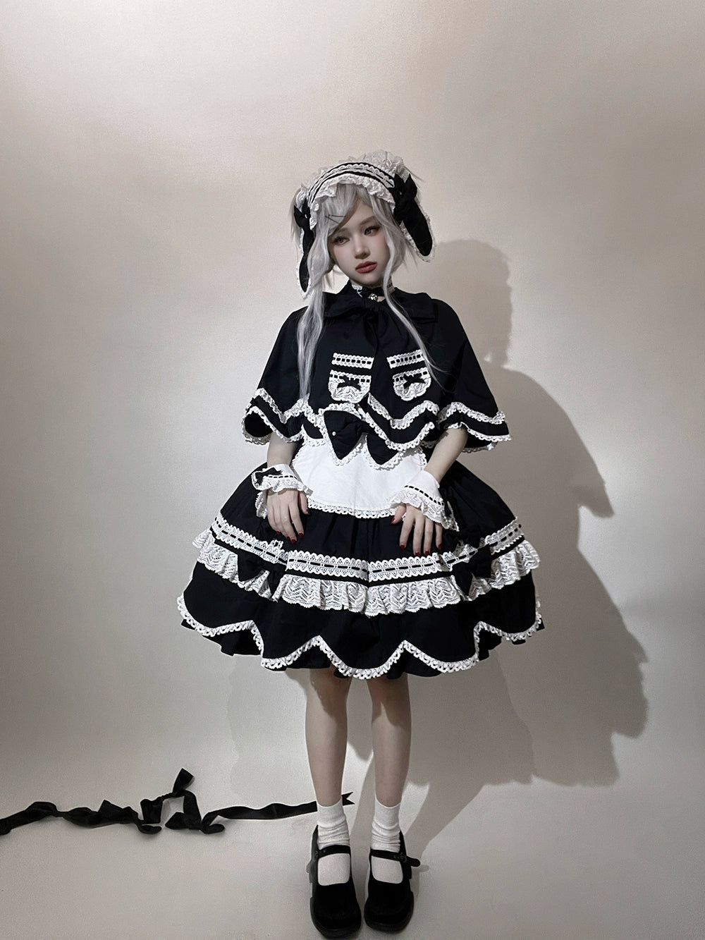 【予約販売】Antique Petal Rabbit リボンワンピース