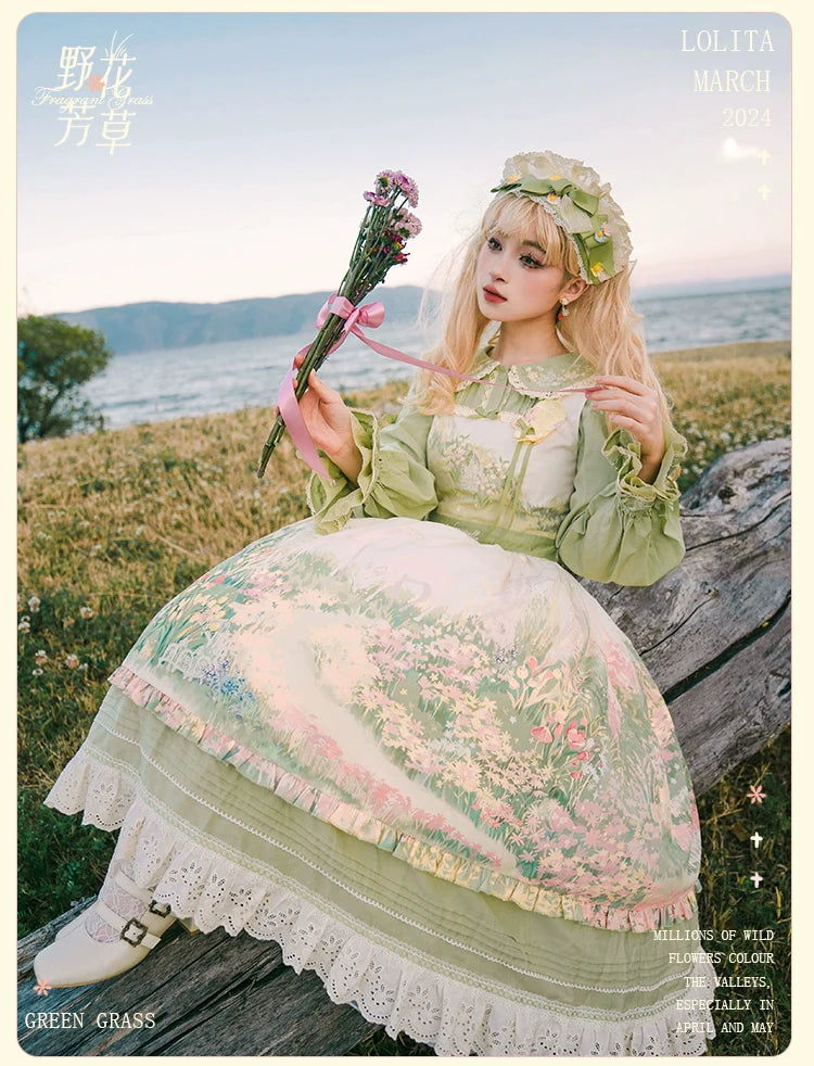 【再販・受注予約2/12まで】Fragrant Grass 丸襟コットンブラウス