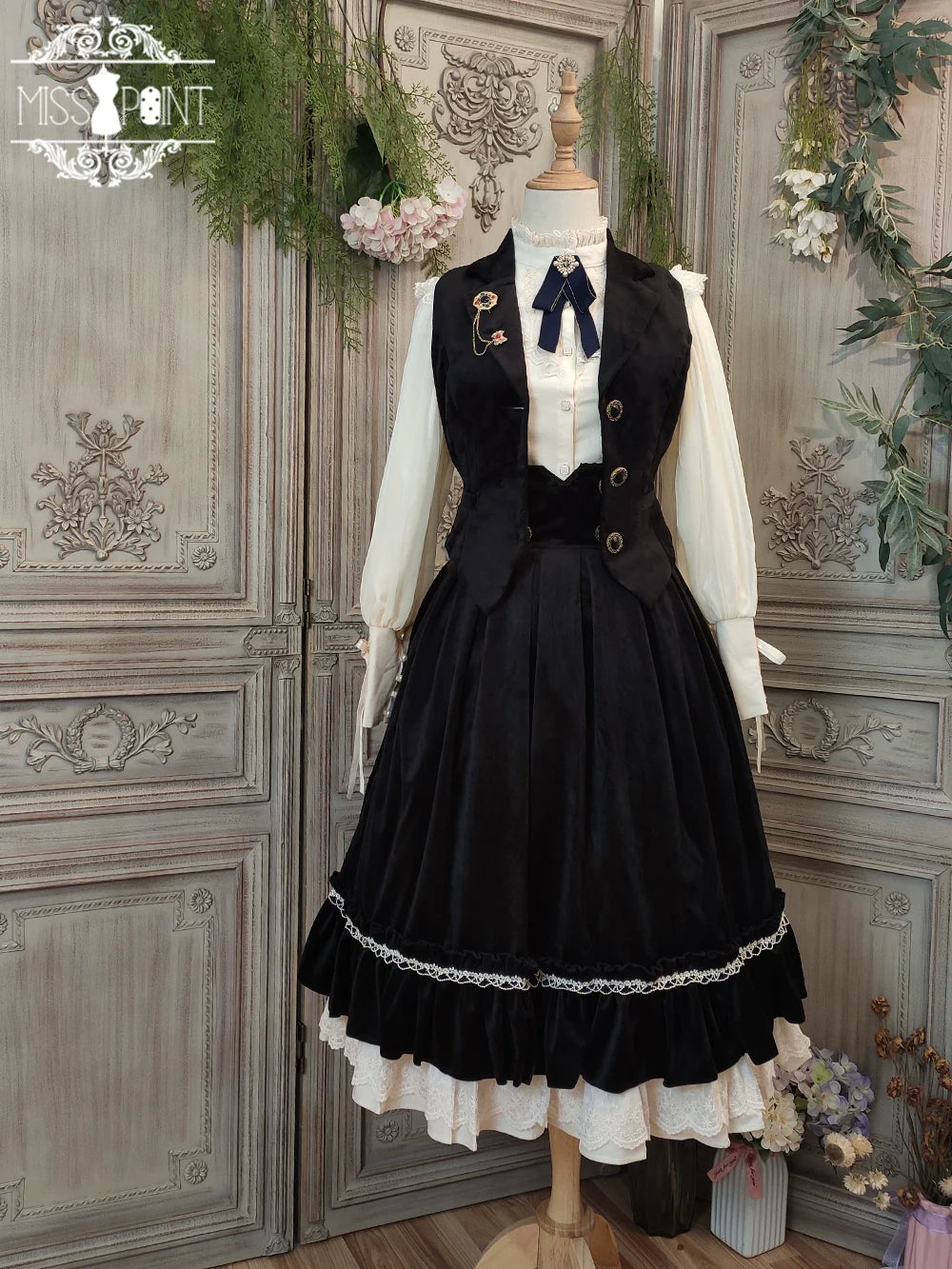 [Pre-order] British Classical Lolita Velvet High Waist Skirt
