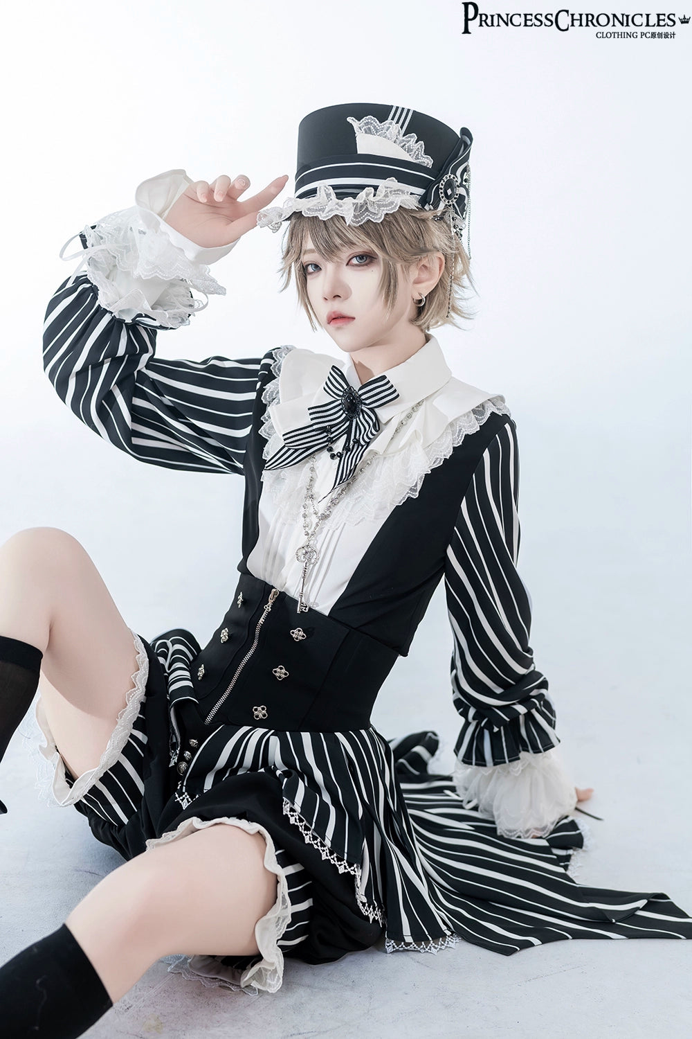 【予約販売】Marvelous Trick 皇子系ストライプショートパンツ