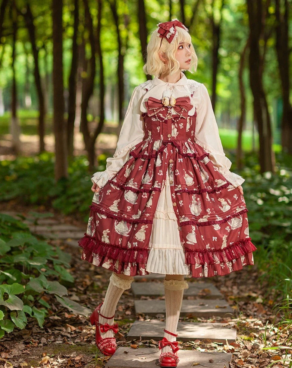 Wild Rabbit front button jumper skirt
