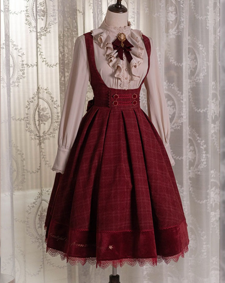 Fontainebleau checkered high waist jumper skirt