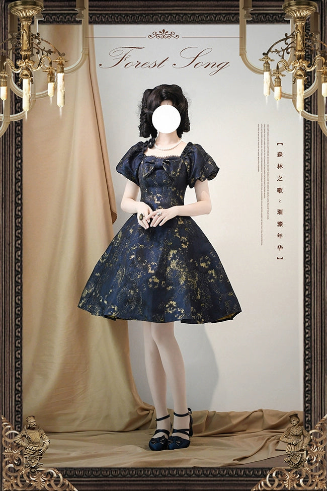 [Pre-orders available until 9/5] Brilliant Years Elegant foil-stamped short dress