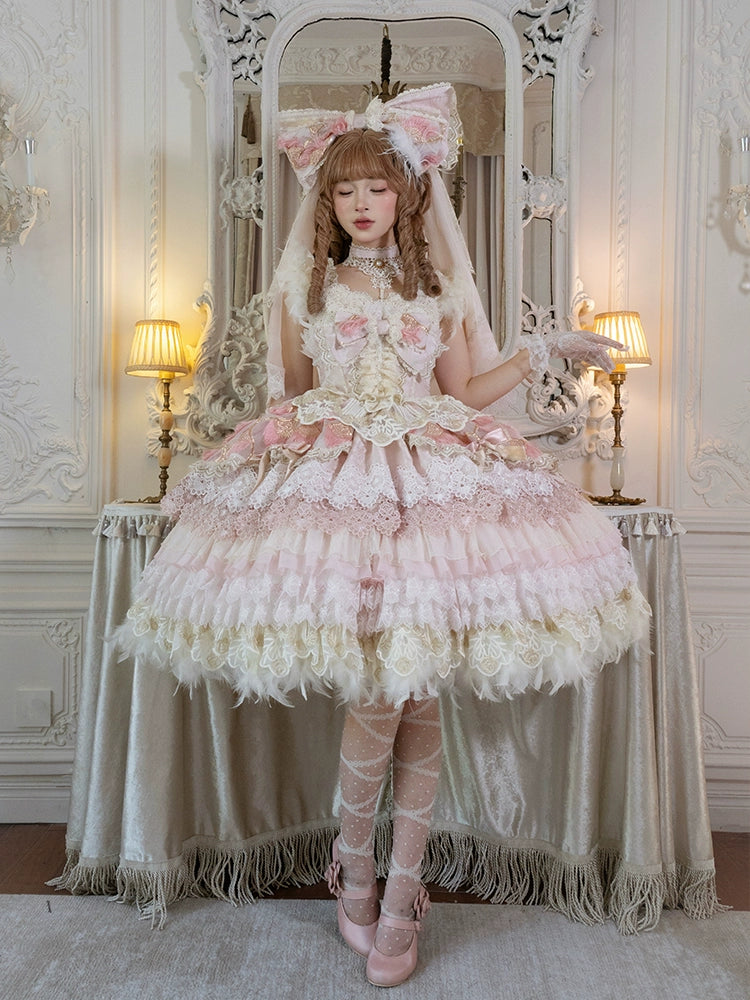 【受注予約6/18まで】Peacock Feather プリンセスドレス・ピンク