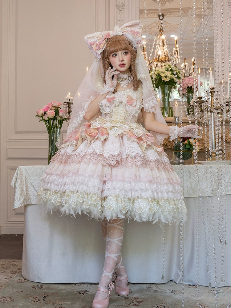 【受注予約6/18まで】Peacock Feather プリンセスドレス・ピンク