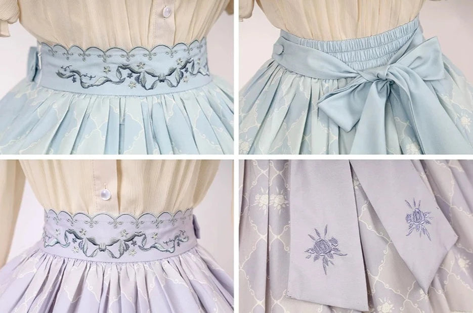 Forget Me Not Pastel Print Skirt