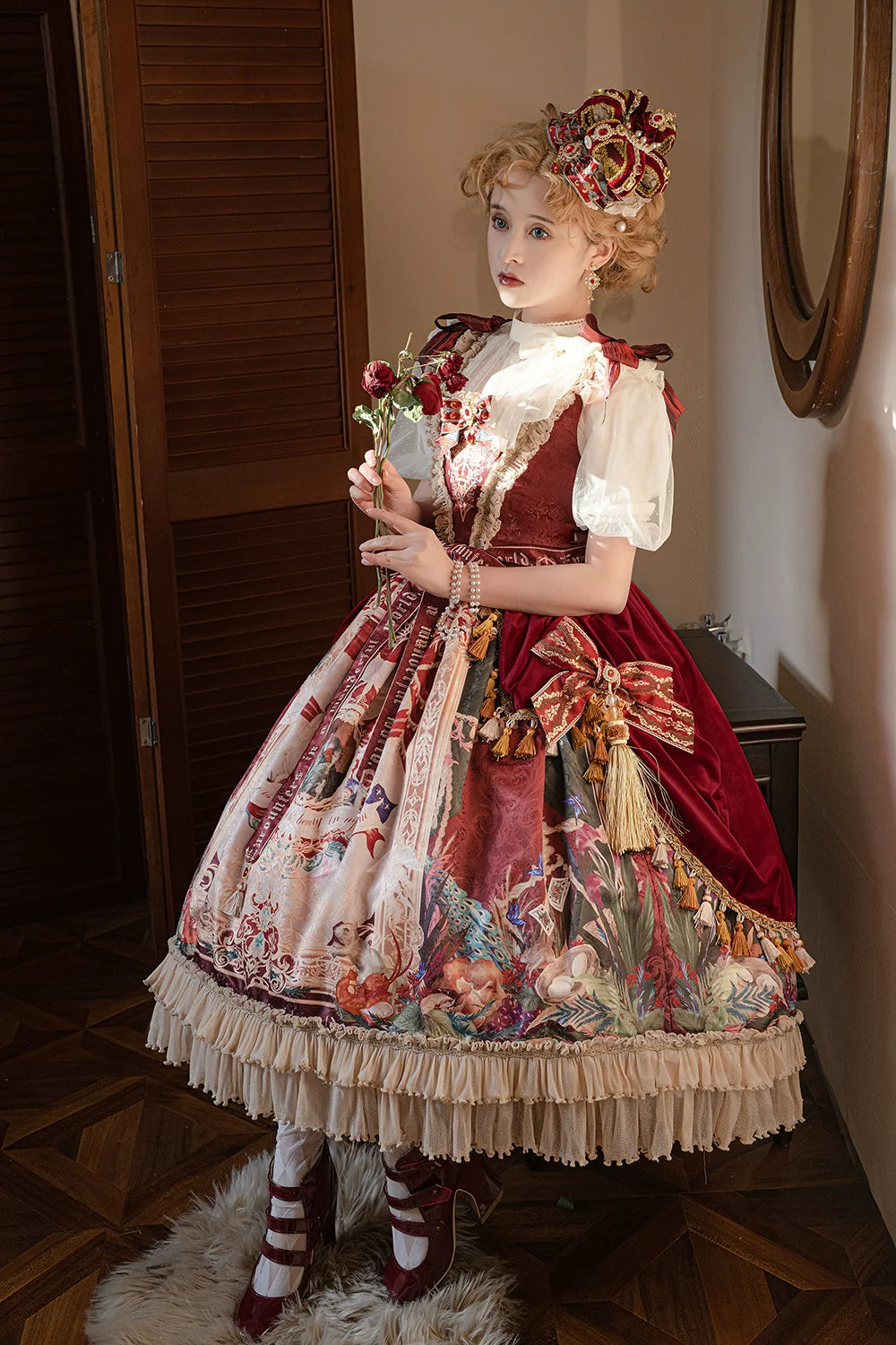 [Pre-order] Wanhua Mirror Western Aristocrat Style Jumper Skirt