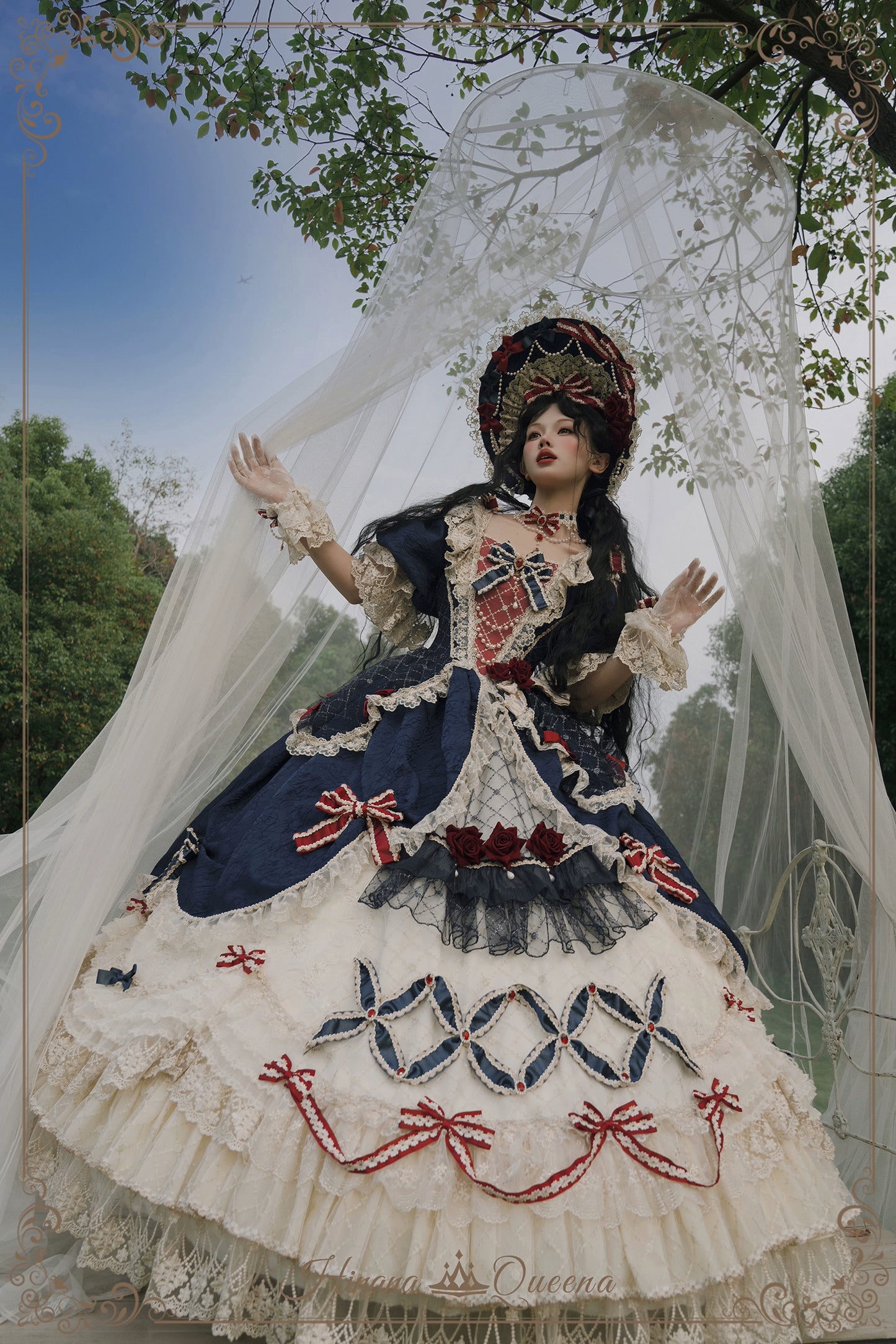 【受注予約6/26まで】Mirror Snow White プリンセスロングドレス・ネイビー