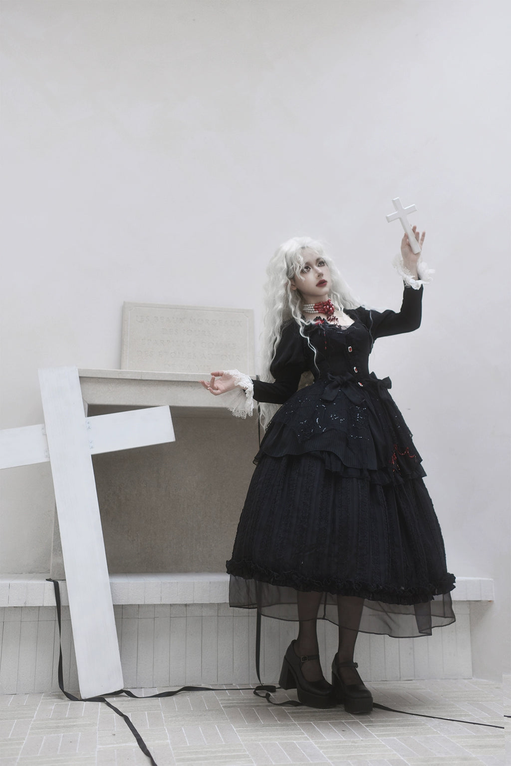 Twin Witches ゴシックチュールワンピースとインナースカート