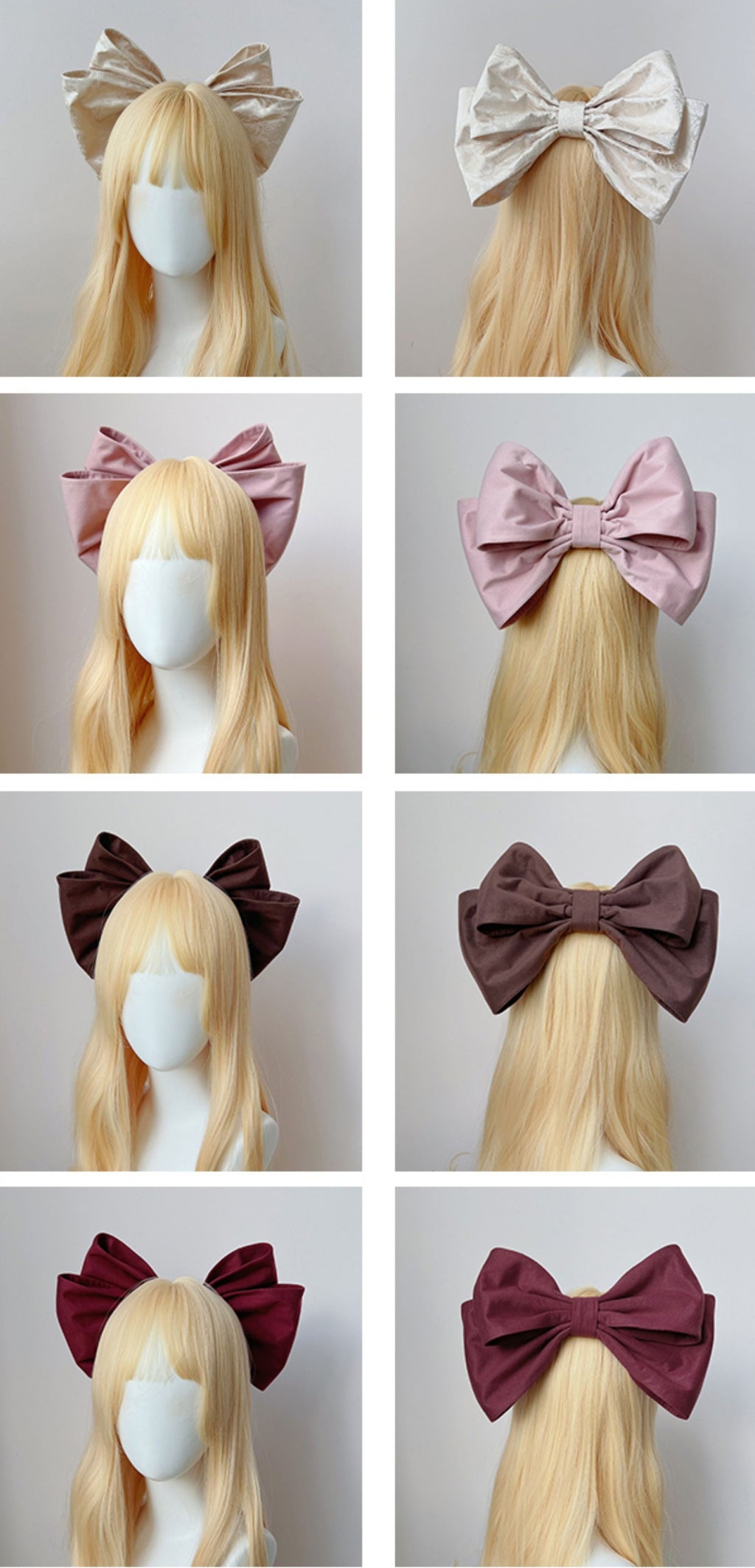 Sweetheart ビッグリボンヘアアクセサリー 全8色