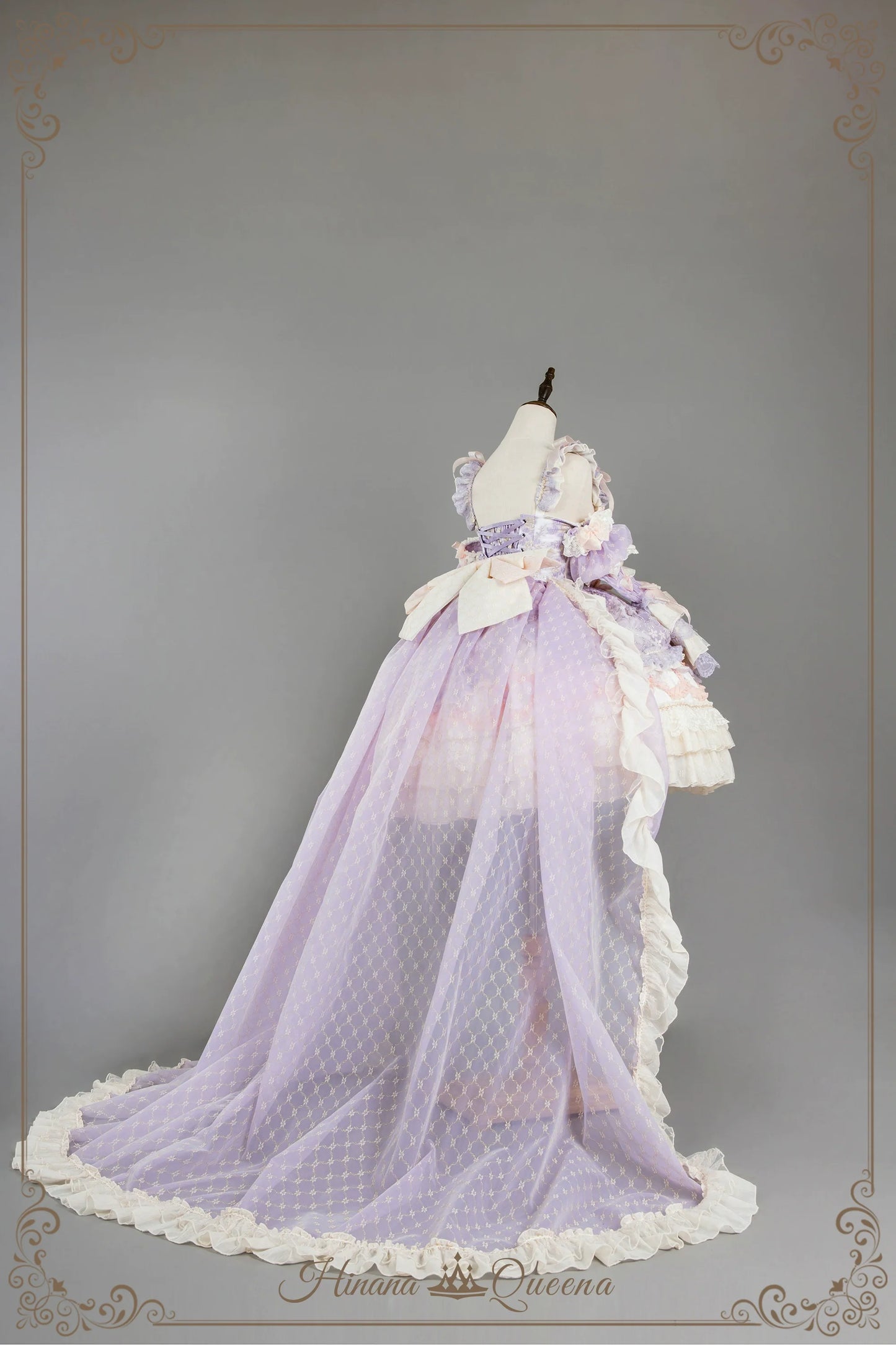 [Sale period ended] Find Brilliant Blossom Lace Bride Dress Pink &amp; Purple