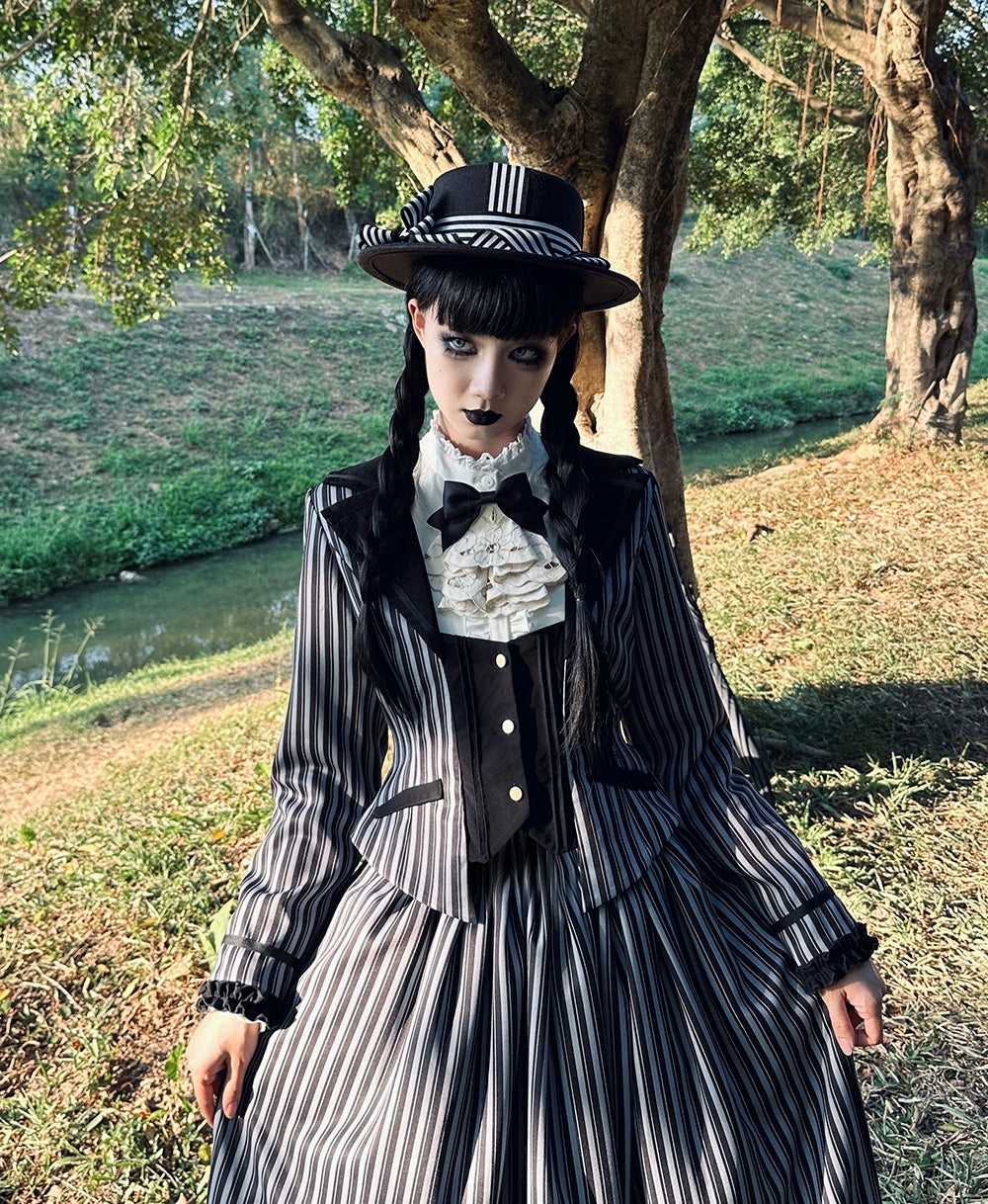 [Pre-orders available until 12/4] Classic Chocolat Stripe Long Skirt