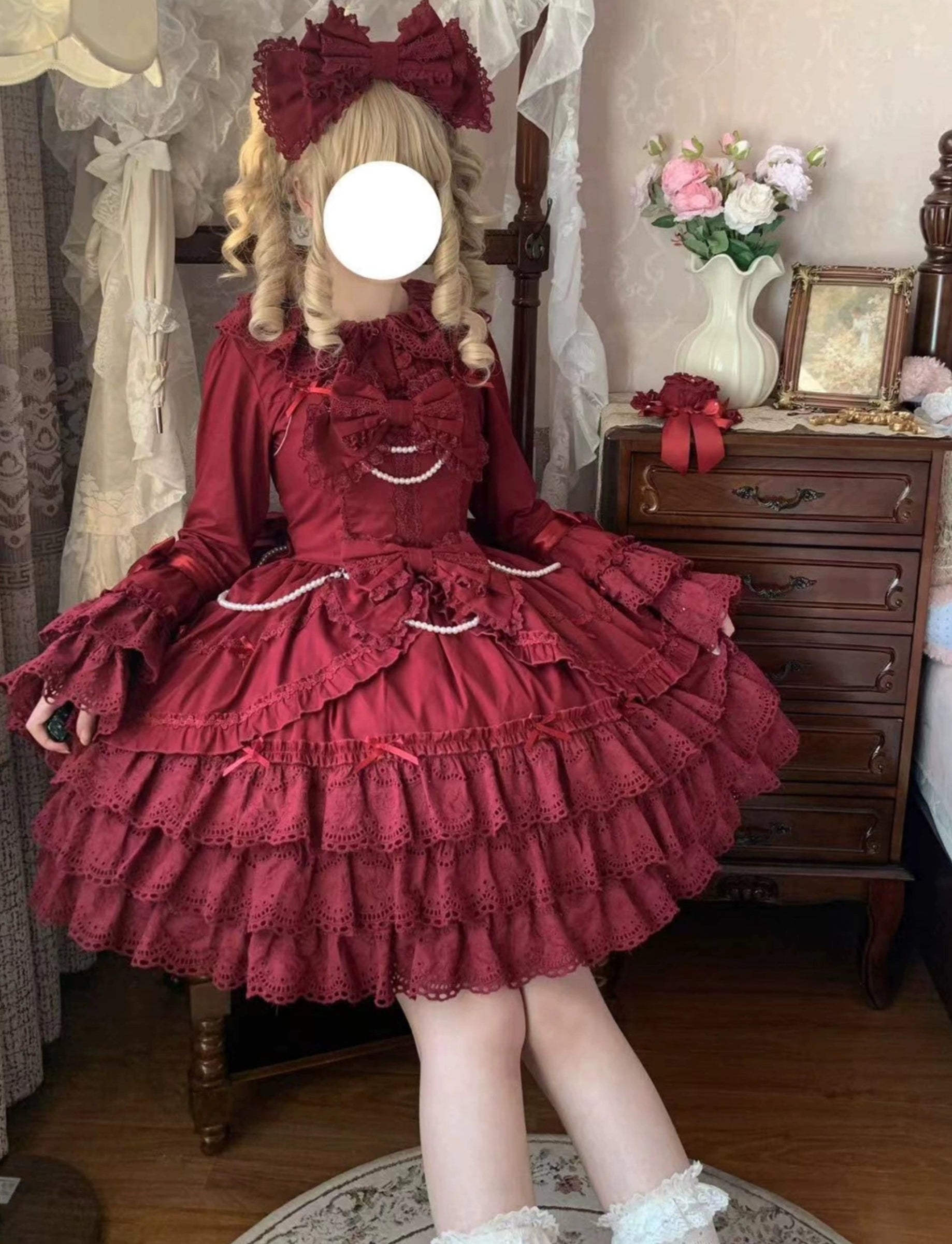 [Pre-orders available until 2/16] Pure Love Heart Language Ribbon and Lace Jumper Skirt