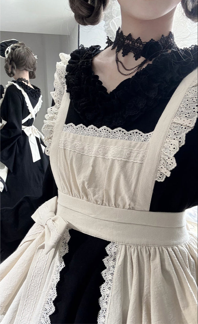 十六夜 和風メイドワンピースセット ロング丈