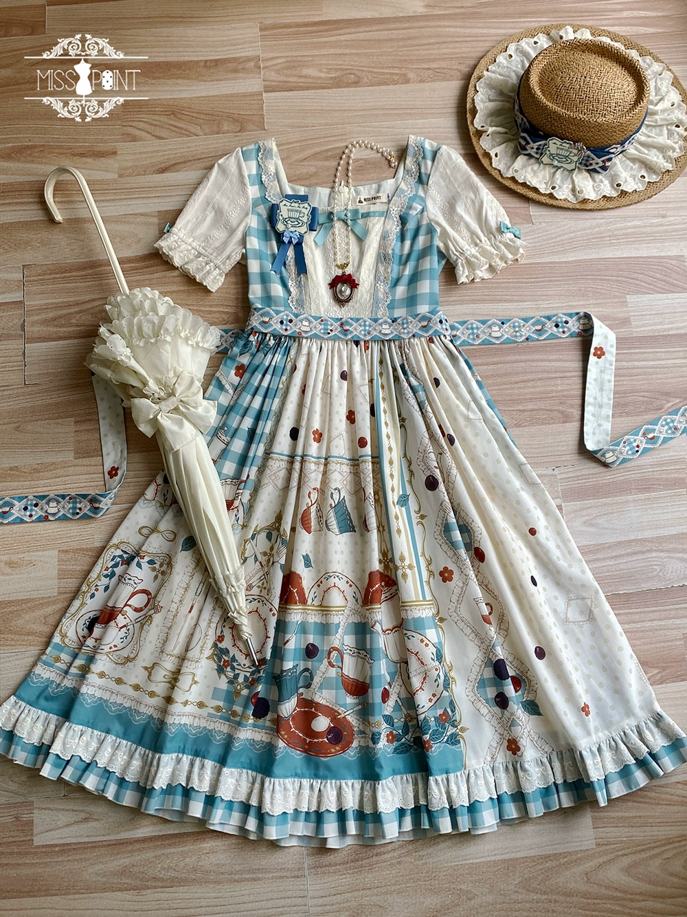 [Sales period ended] Picnic Tea Party Square Neck Dress