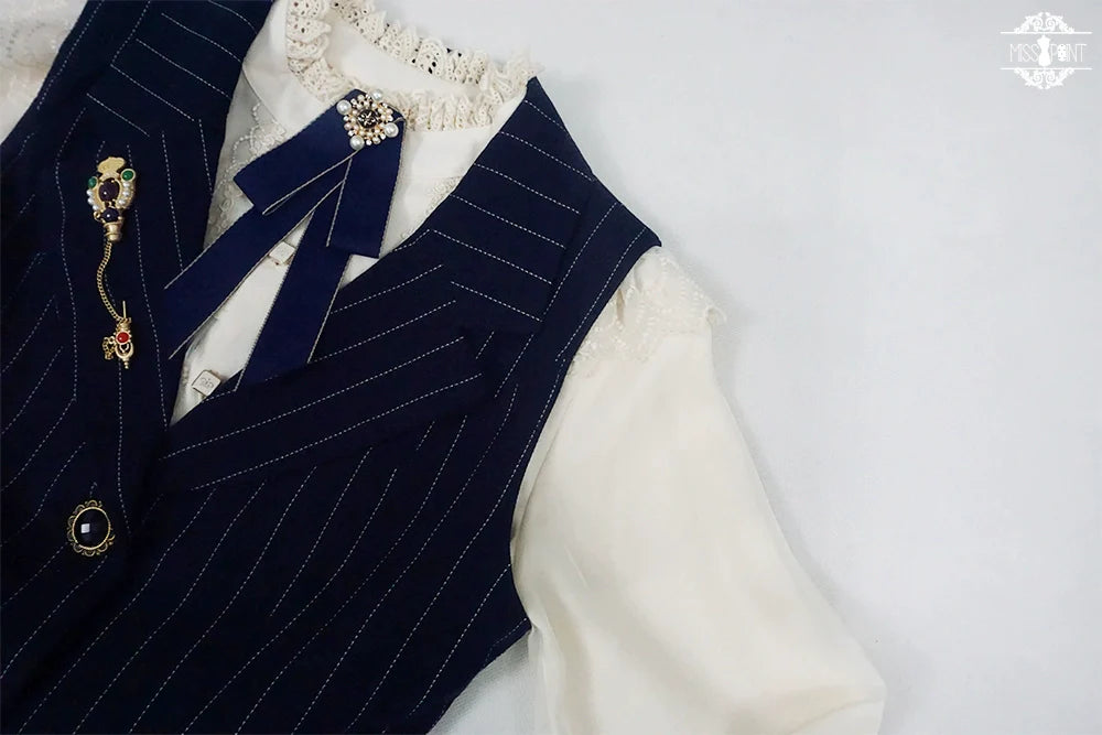 [Pre-order] British Classical Lolita Vertical Striped Vest