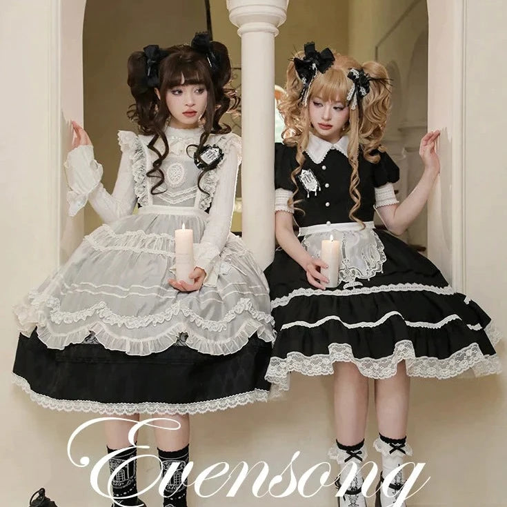 Evensong 半袖白襟ワンピース