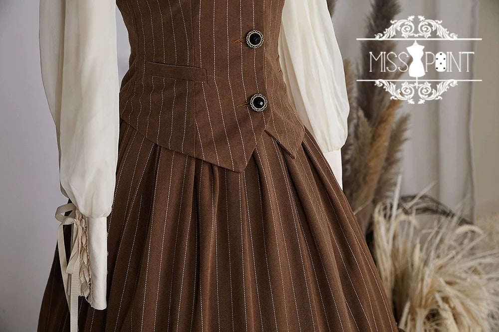 [Pre-order] British Classical Lolita Vertical Striped Vest