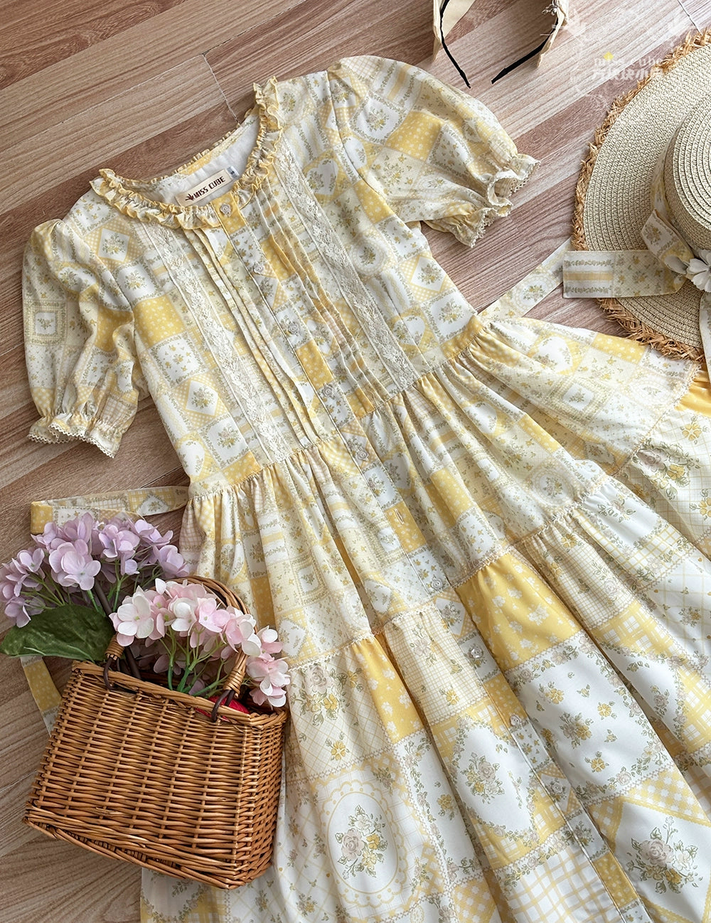 【受注予約7/14まで】Pathwork Garden カントリー風半袖ワンピース