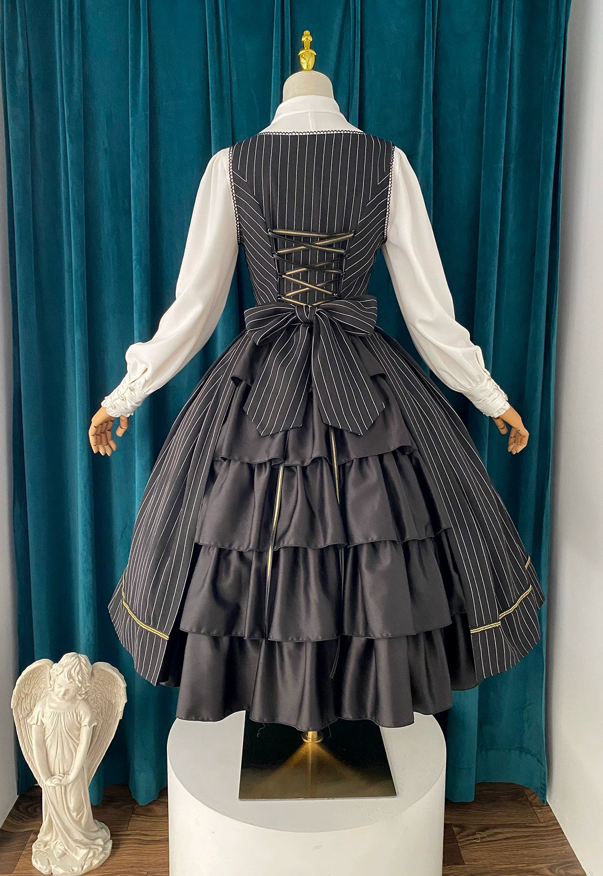 [Pre-orders available until 9/29] Bright Moon Corset Jumper Skirt Stripe [Black]