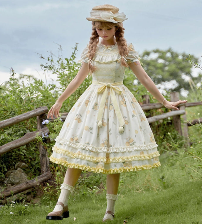 【受注予約7/16まで】Limone Town カントリー風ワンピース