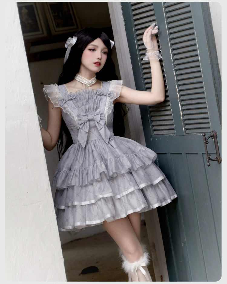 Sleepless Dream 3-tiered frill jumper skirt