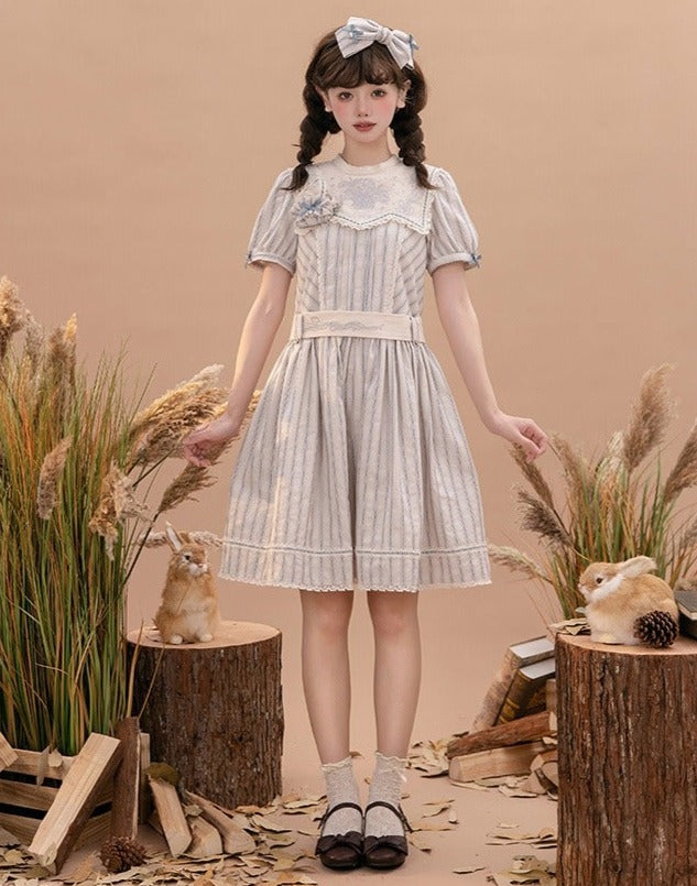 Go Picnicking Striped Short Sleeve Dress