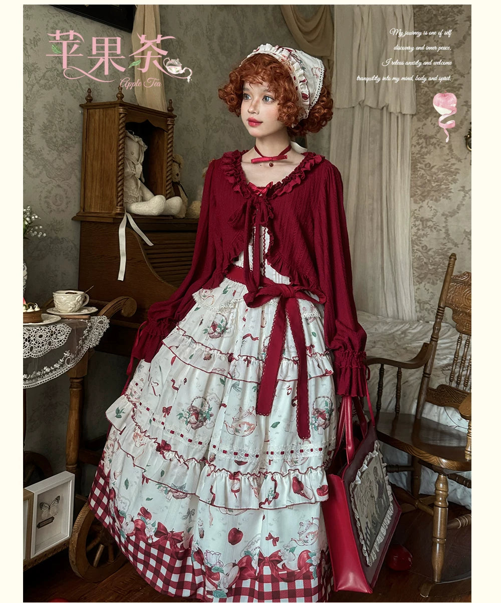 【受注予約9/2まで】Natural Apple Tea ガーデンジャンパースカート・オフホワイト