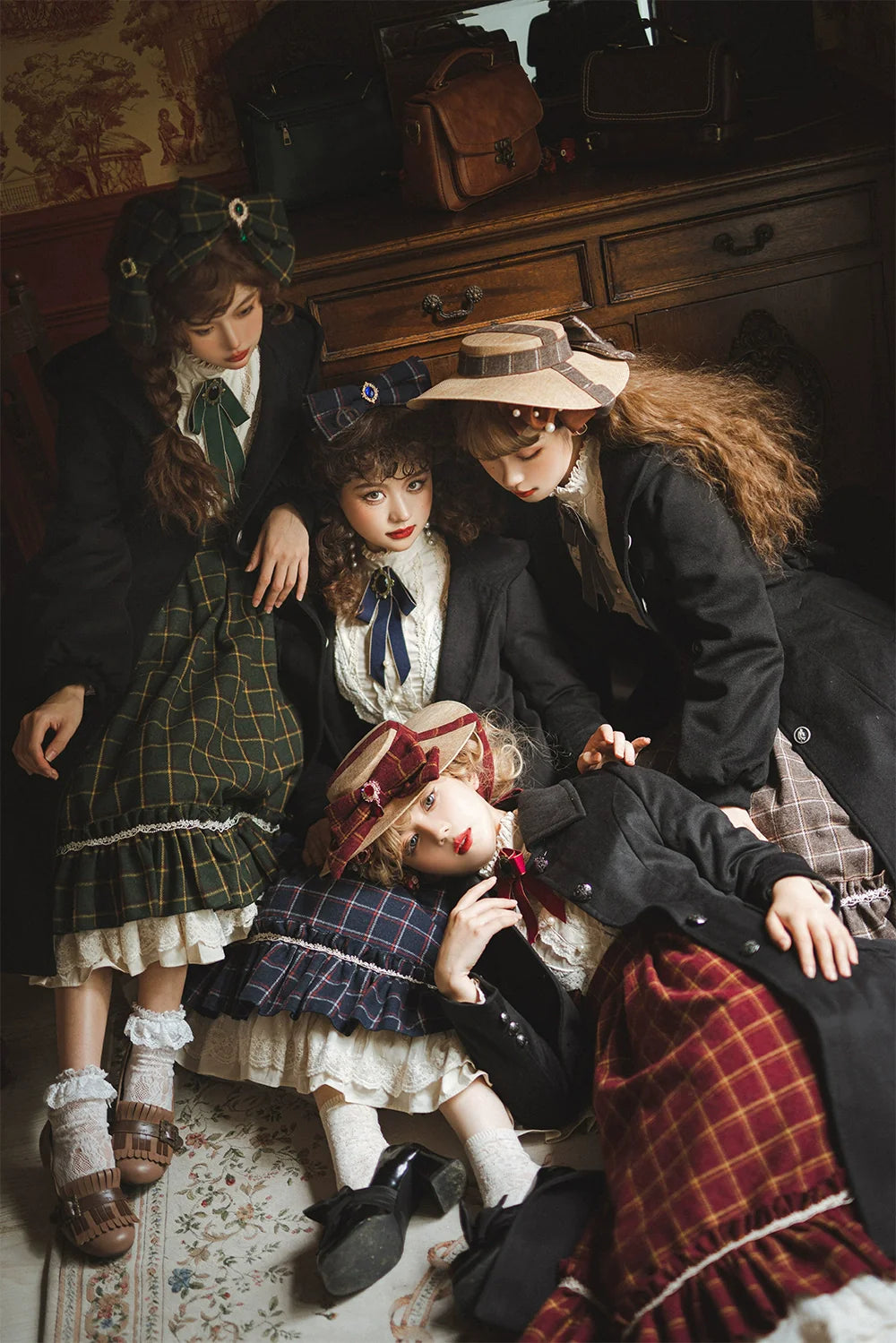 [Pre-order] British Classical Lolita Warm Check Dress
