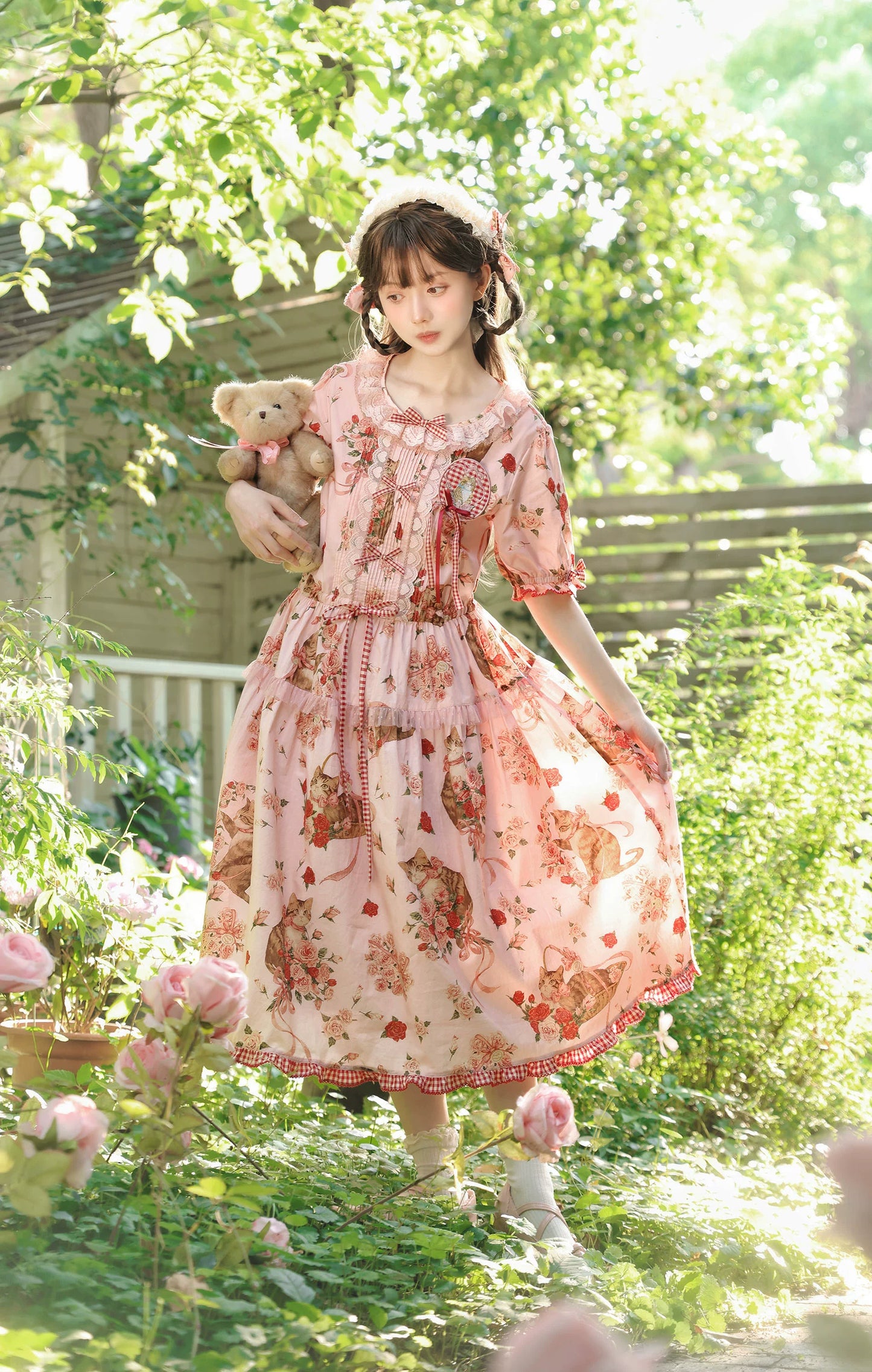 【受注予約6/19まで】Rural Cat プリントワンピース