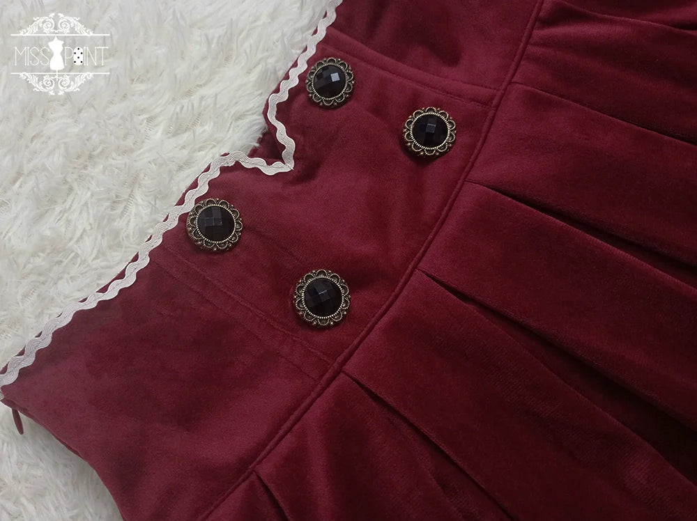 [Pre-order] British Classical Lolita Velvet High Waist Skirt