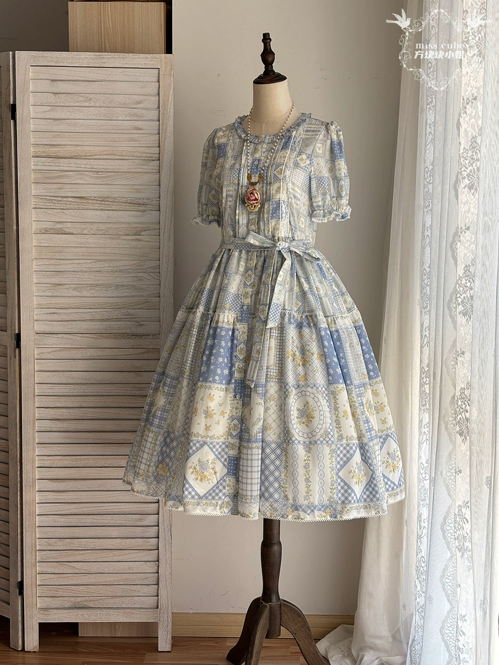 【受注予約7/14まで】Pathwork Garden カントリー風半袖ワンピース