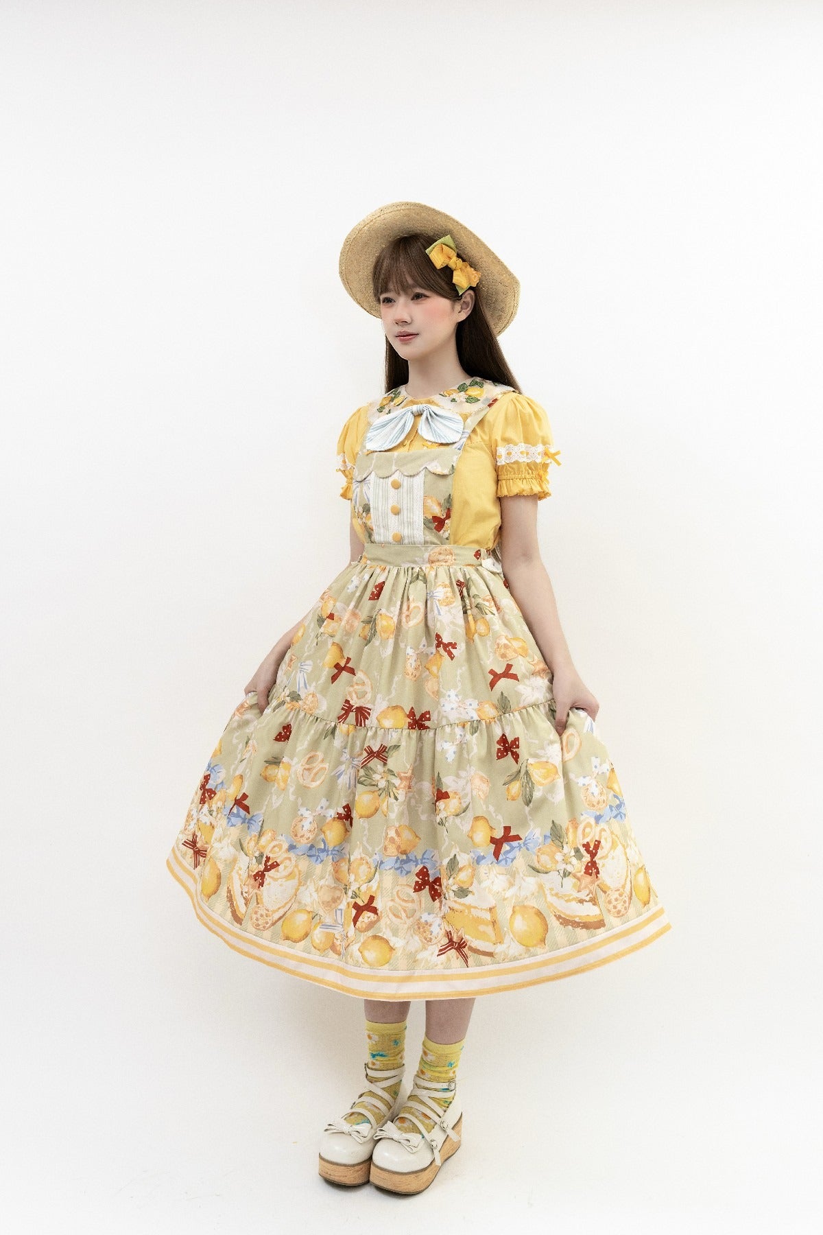 【受注予約6/26まで】Lemon Biscuit サスペンダースカート