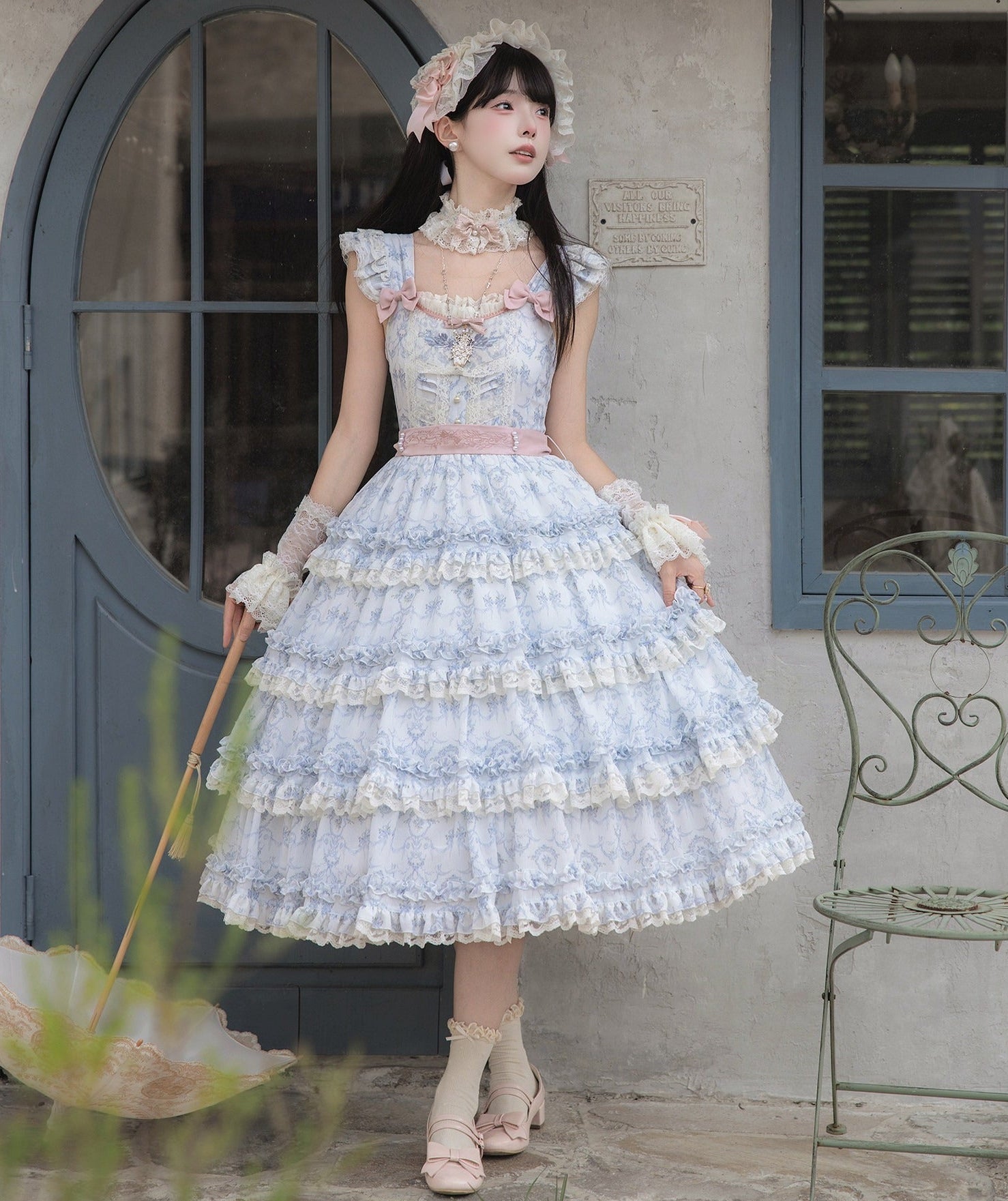 【受注予約9/13まで】Rose Aroma ティアードジャンパースカート