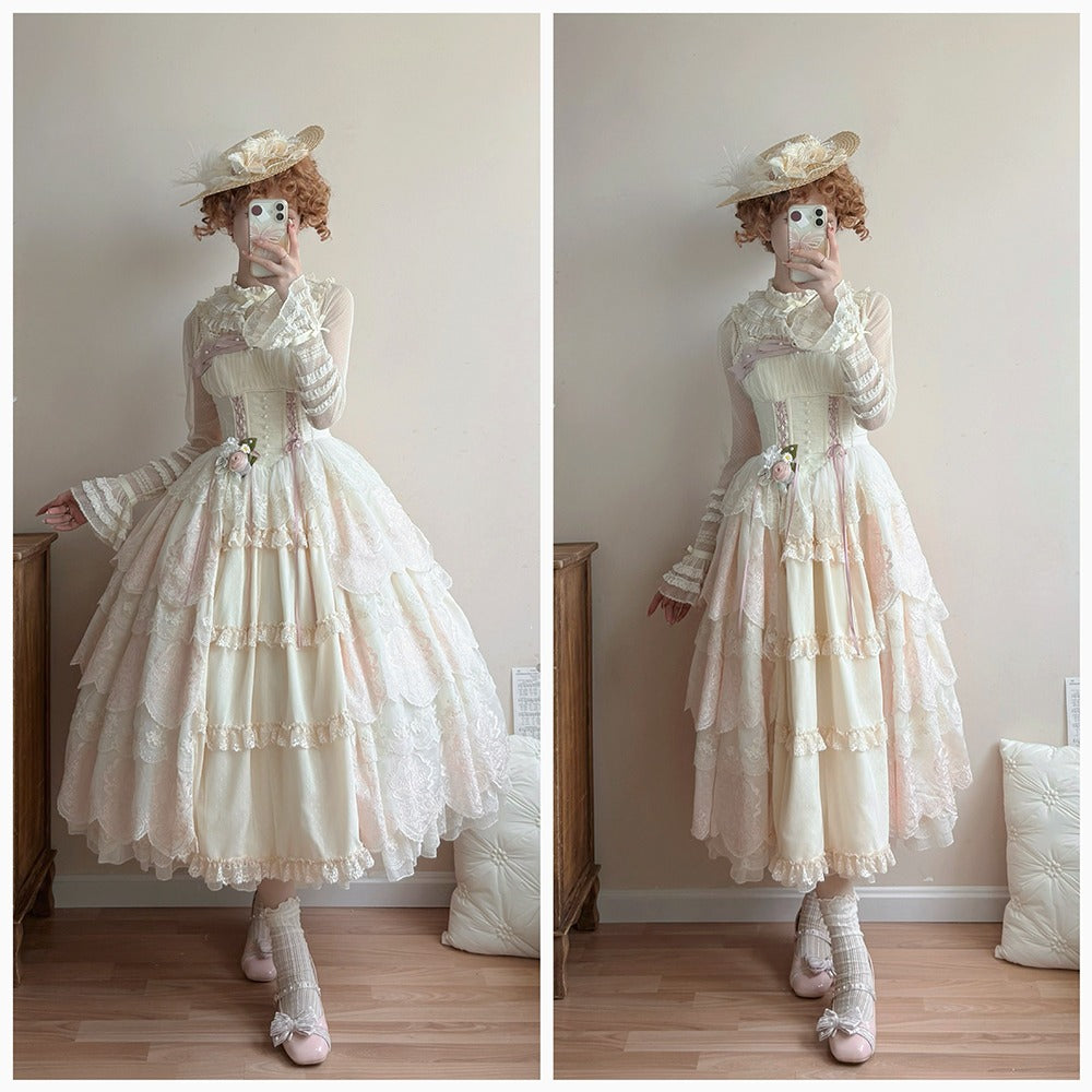 【受注予約9/25まで】Noble Garden 刺繍ジャンパースカート