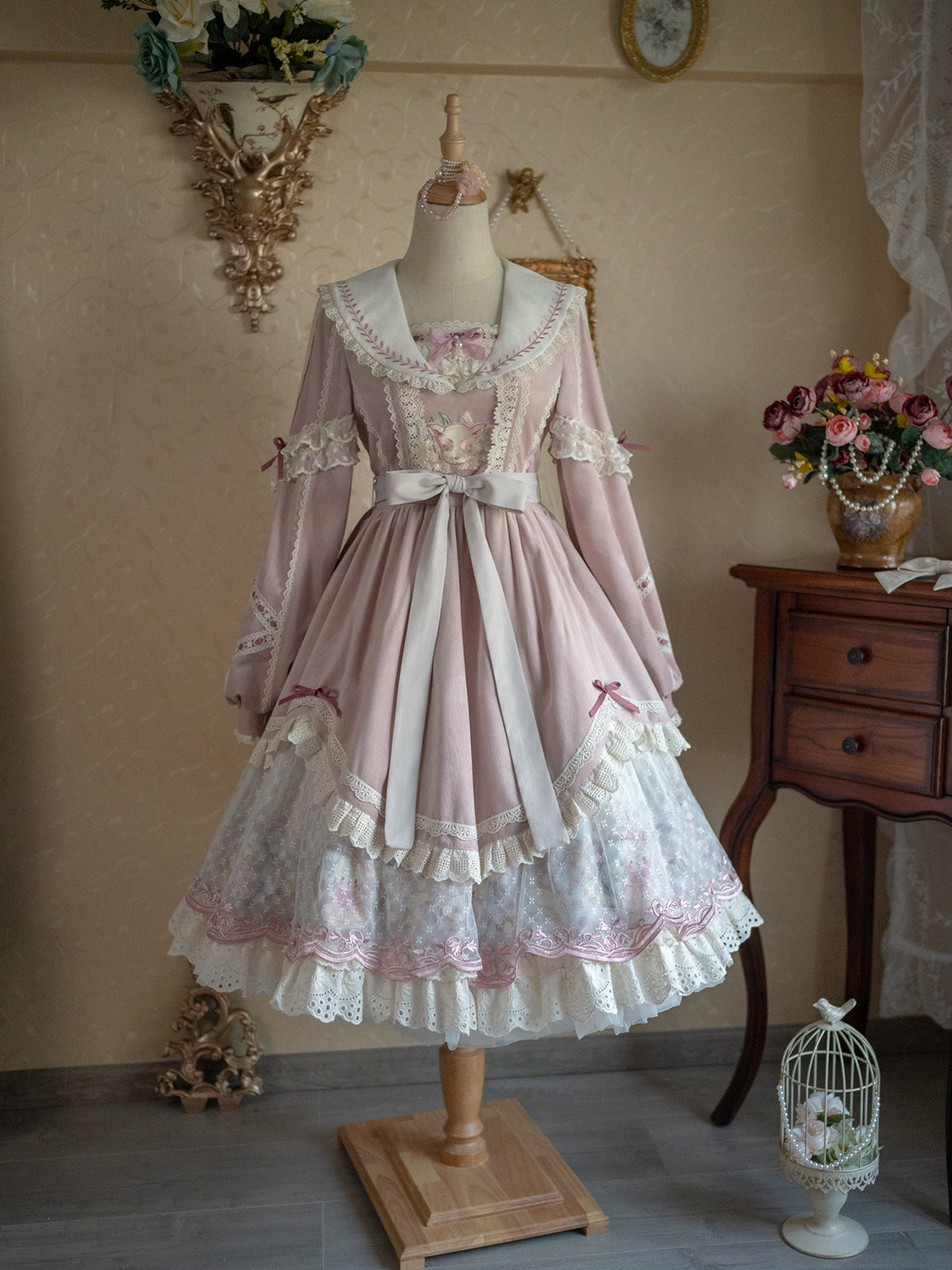 【受注予約12/30まで】Convallaria and  Little Sheep 長袖ワンピース