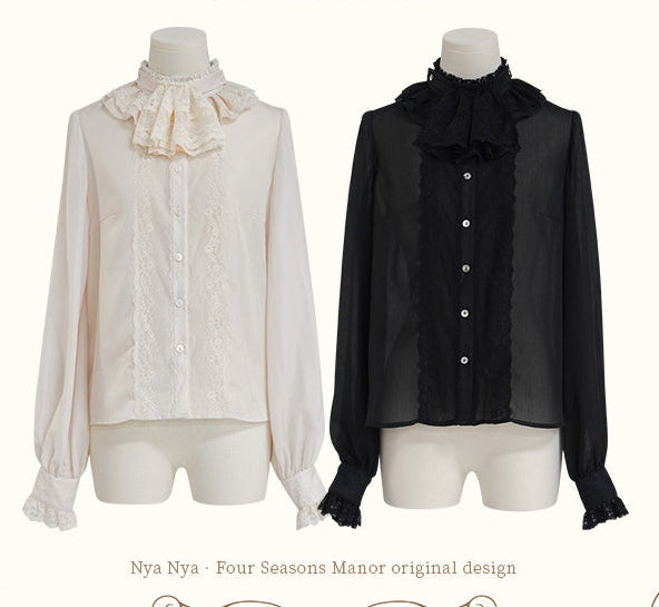 【受注予約11/19まで】Butterfly and Bone スタンドカラーシアーブラウス