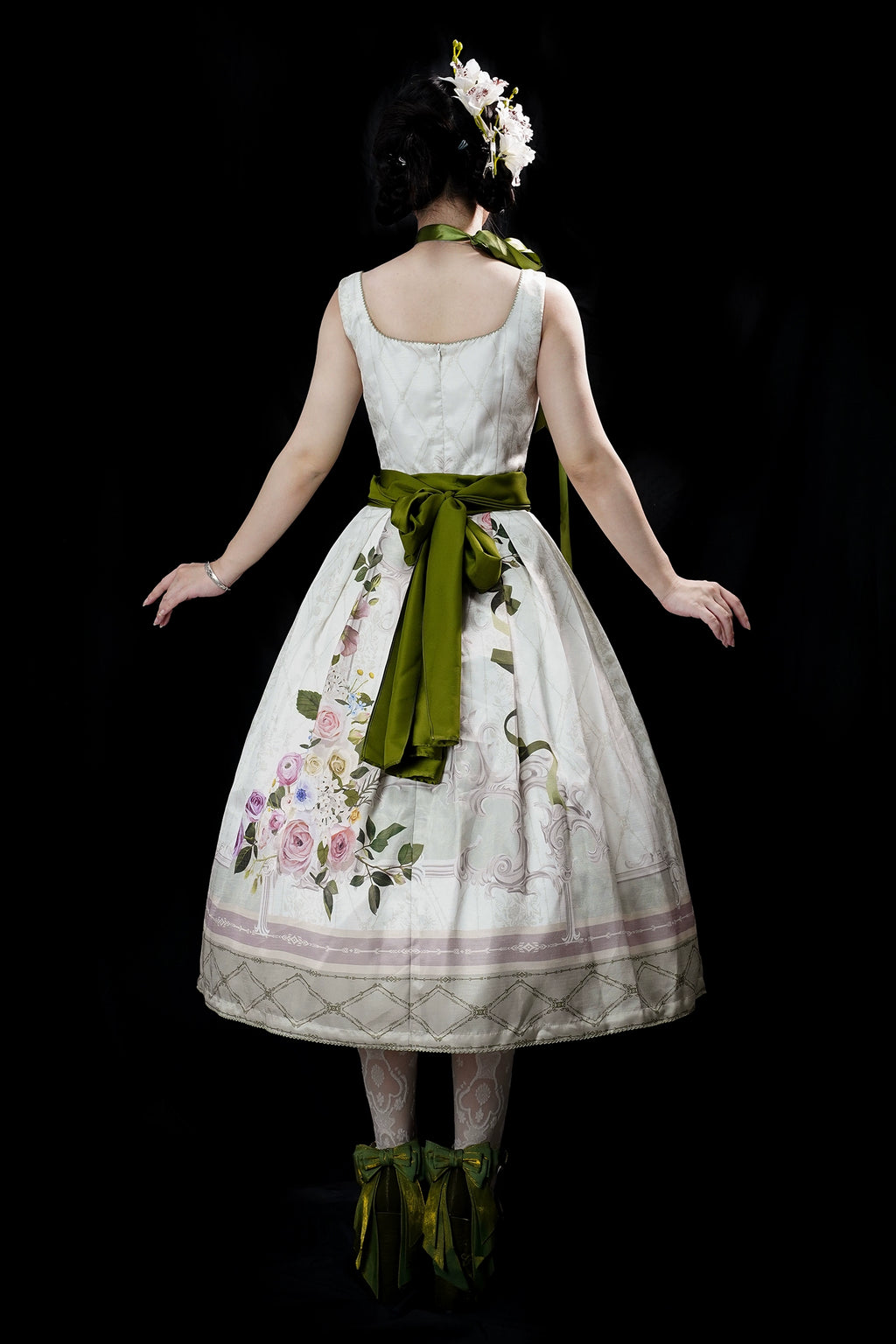 【受注予約1/23まで】Anthea Garden ジャンパースカート1型・花柄プリントあり