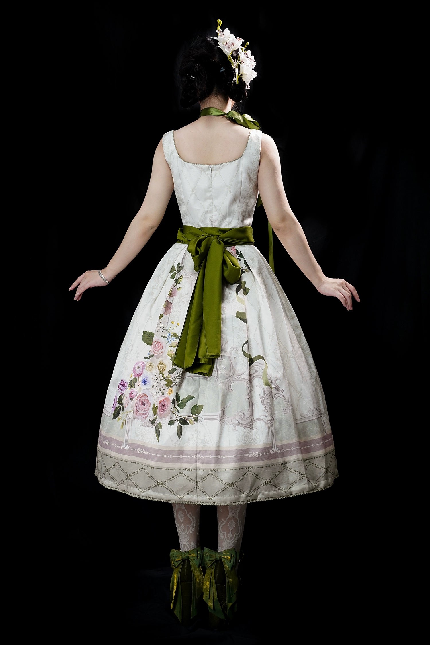 【受注予約1/23まで】Anthea Garden ジャンパースカート1型・花柄プリントあり