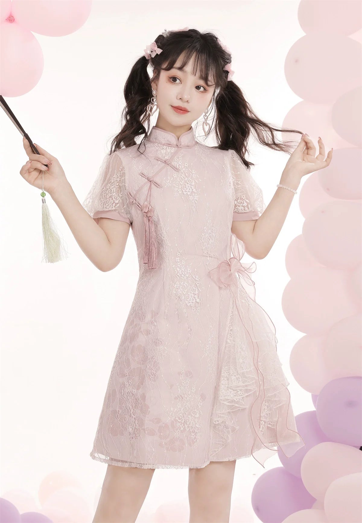 Peach Blossom ピンクリボンチャイナドレス
