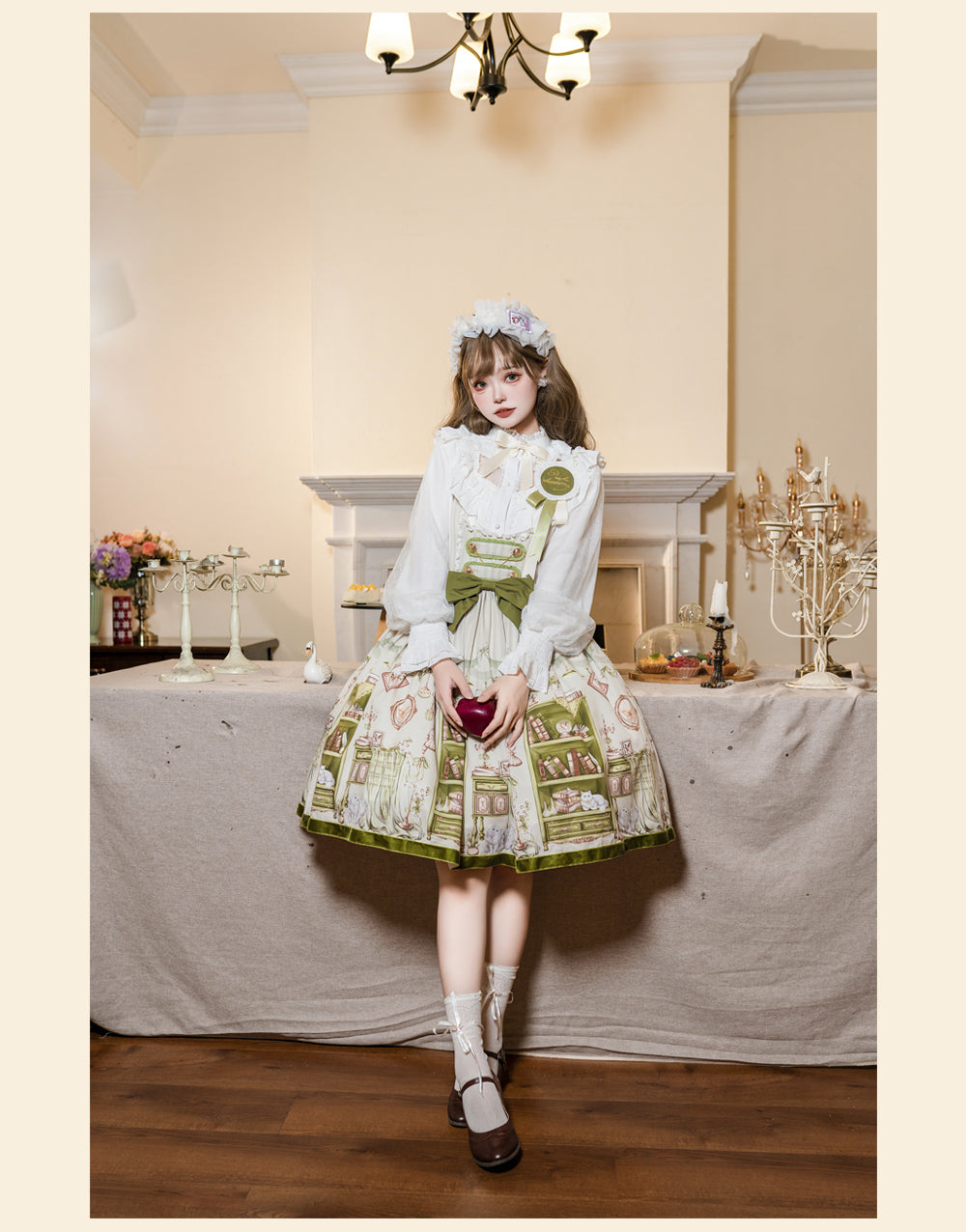 Green Room フロントボタンジャンパースカートとブラウス