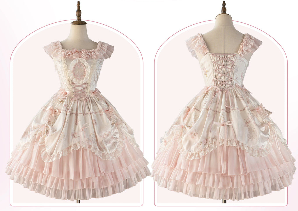 【受注予約8/5まで】Rabbit and Sakura レースのジャンパースカート