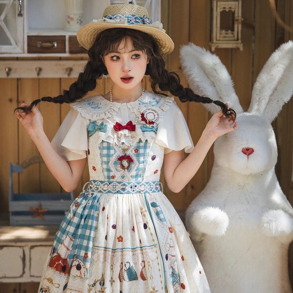 【予約販売】Picnic Tea Party ジャンパースカート