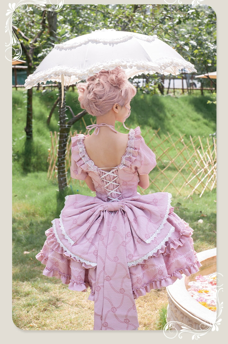 【予約販売】Puff Rose クロスネックワンピース 全4色