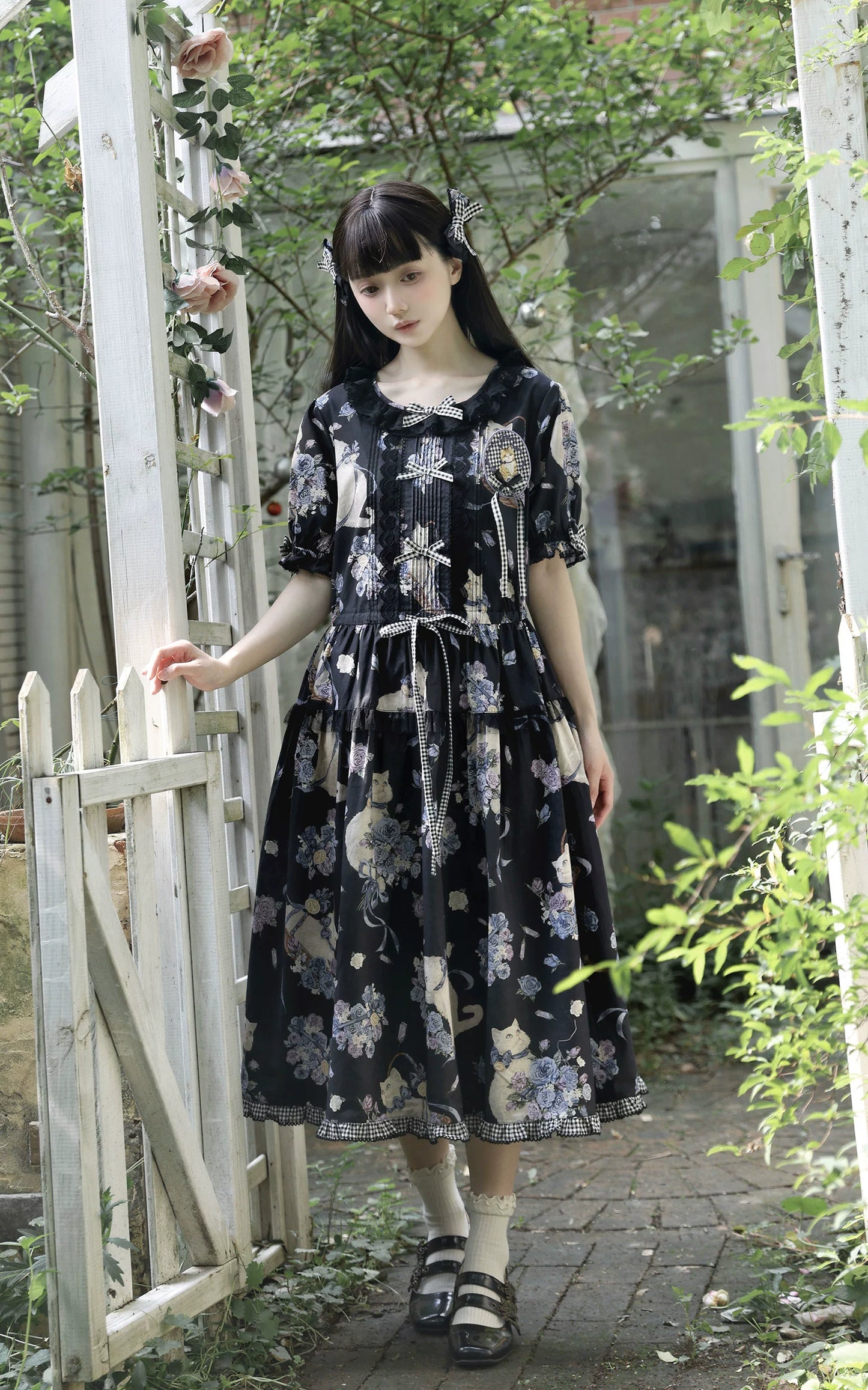 【受注予約6/19まで】Rural Cat プリントワンピース