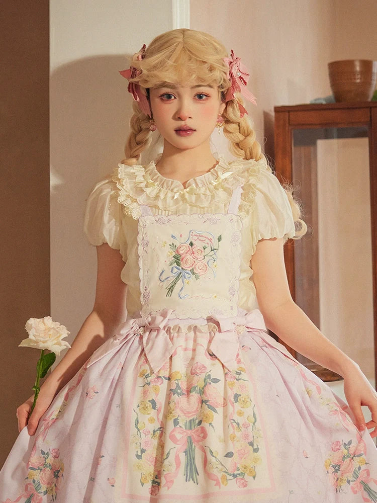 パフスリーブフリルブラウス